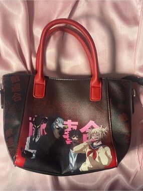 my hero academia purse, league of villains Anime-Print Red & Black bag